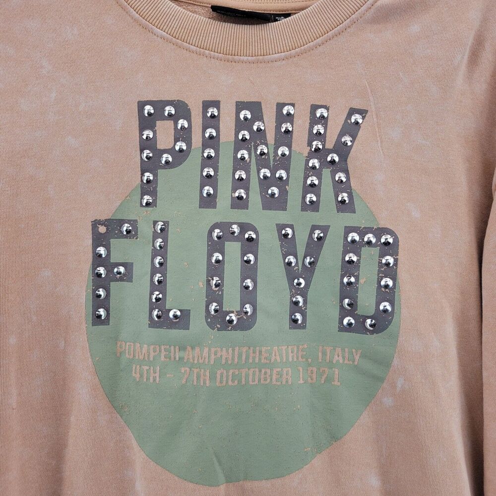 Pink Floyd Reproduction Sweatshirt Womens Small Oversized Neutral‎ Pink Studded - Picture 4 of 11
